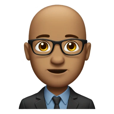 men in 30s bald he is it guy but he doesnt have glasses he have a little bit of hair o the sides  sticker