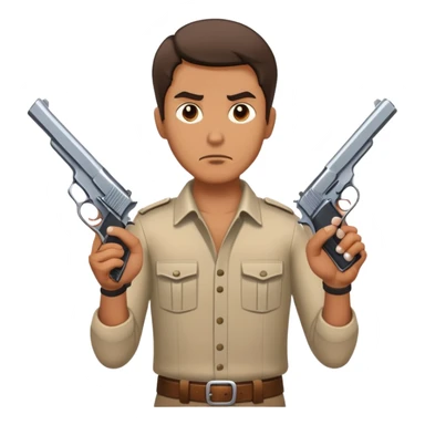 Man with pistols in both hands sticker