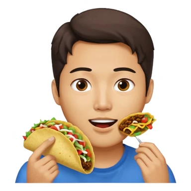 Attractive Korean man with taco sticker