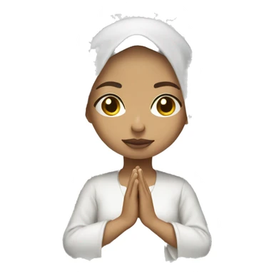 Light skin girl praying with lace white veil  sticker