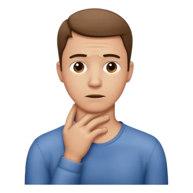 a guy holding his neck sticker