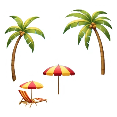 Cinematic Realistic Beach Emoji in a wooden frame, Sunny and bright, with soft golden sand stretching as far as the eye can see, gently lapping waves crashing onto the shore, and a clear, blue sky above. Palm trees sway in the warm breeze, and colorful beach umbrellas dot the landscape. Soft glowing outline, capturing the essence of a relaxed, joyful beach day filled with sun, sand, and surf! sticker