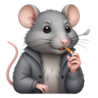 Rat smoking cigarette sticker