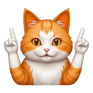 Cat with middle fingers up sticker
