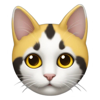 Una gata-blanca-negra-amarilla-pelota sticker