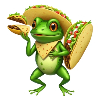 Frog eating an taco sticker