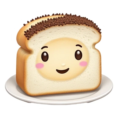 Slice of white bread on a white plate with chocolate sprinkles on top sticker