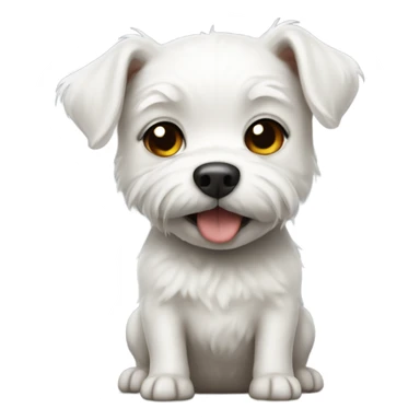 little white dog who is dirty and crusty  sticker