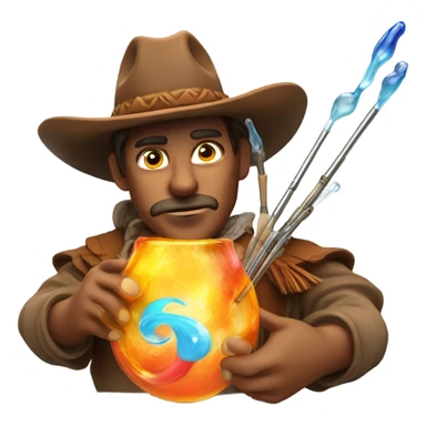  Glassblowing cowboy sticker