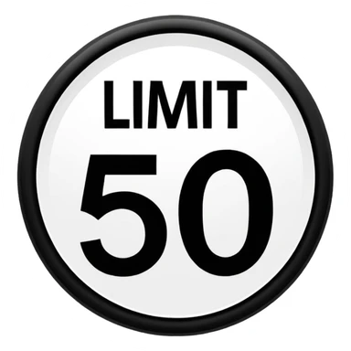 50 speed limit sticker