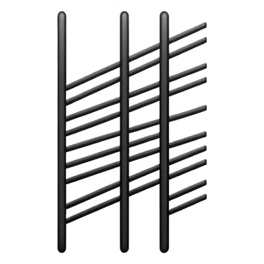 Minimalistic flat vector icon, iOS style, thin black contour on white background. Bars in ascending order like a sorting visualization. Clean, no text, no shadows sticker