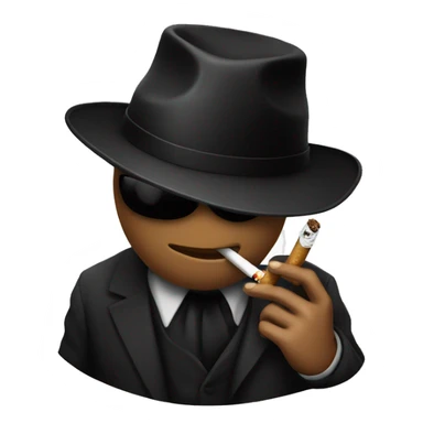 Black hat smoking a cigarette sticker