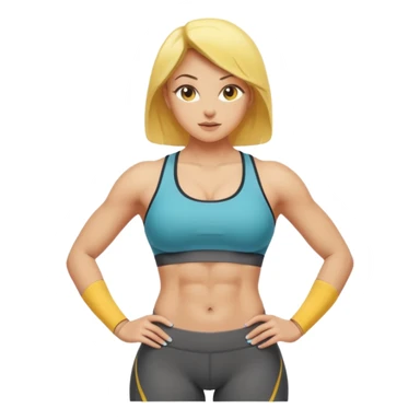Female abs 6pack core yellow skin curves sticker