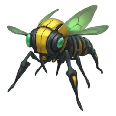 alien robotic bee creature  monster scifi roguelike rpg style inspired by slay thee spire sticker