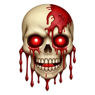 A Hideous mutated monster covered in rotton flesh and bloodin the style of your bleeding skull art, full body sticker