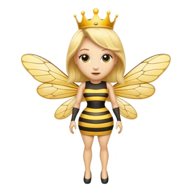 Full Body medium size Queen bee woman with  blonde hair and big nose sticker