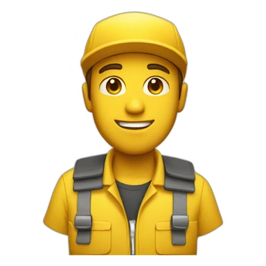 deliver man in yellow sticker