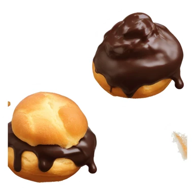 One profiterole with chocolate dip on top sticker