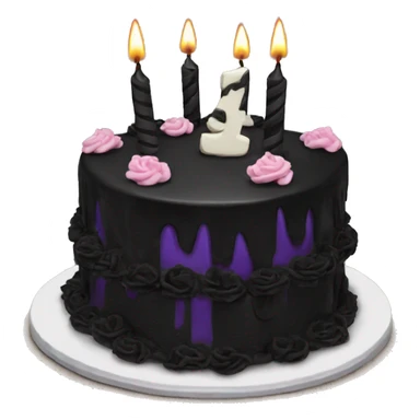 Goth birthday cake sticker