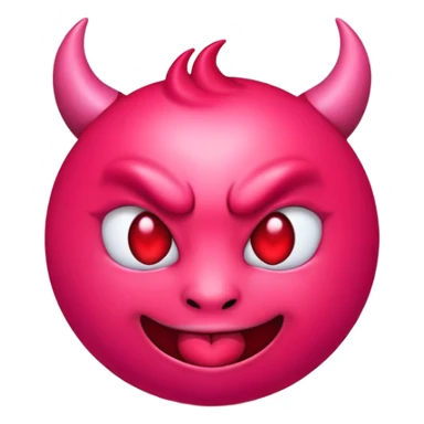 Demon emoji mixed with kissing heart emoji sticker