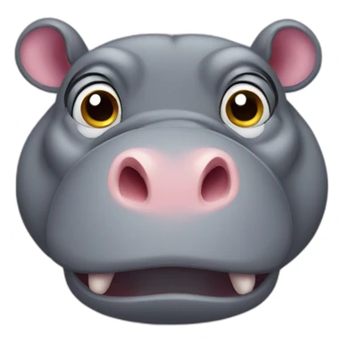 hippo with cute eyes sticker