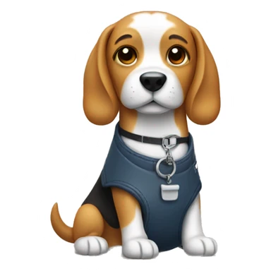 Dog wearing a holder sticker