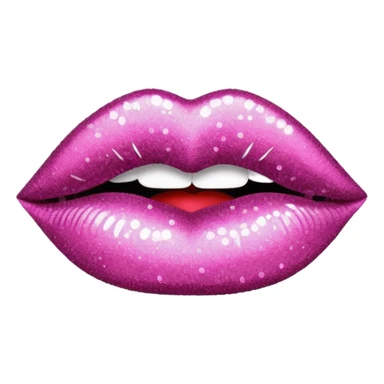 glitter pink mark of lipstick kiss sticker