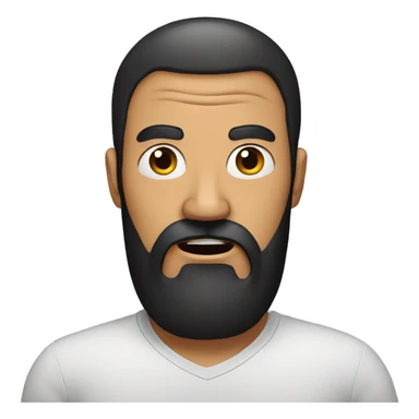scared man with black beard standing  sticker