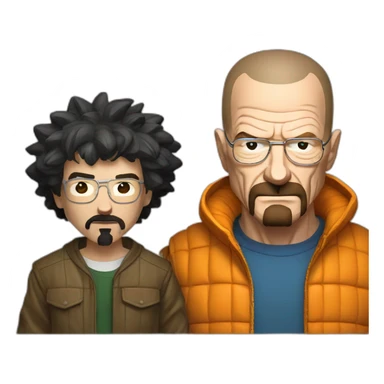 walter white and goku sticker