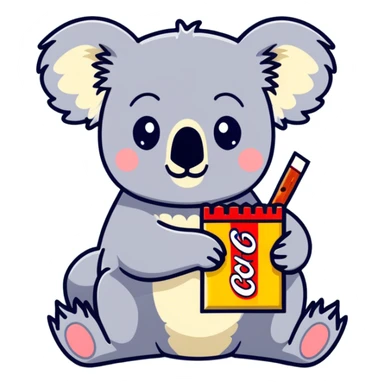 Koala eating kitkat sticker
