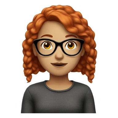 a red-haired girl with black glasses sticker