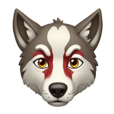 Red unamused wolf sticker