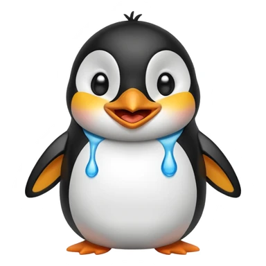 laughing penguin with tears while laughing  sticker