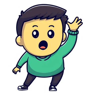 person barging in accidentally with shocked face sticker