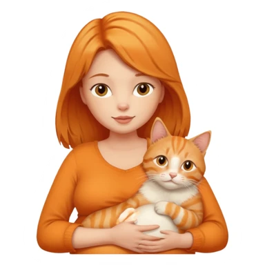 pregnant woman with orange cat sticker