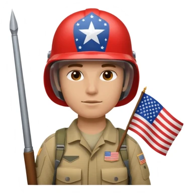 generate realistic white american soldier with small usa flag on shoulder sticker