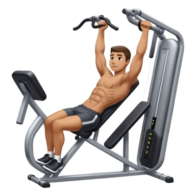 guy doing gym machine tricep exercise sticker