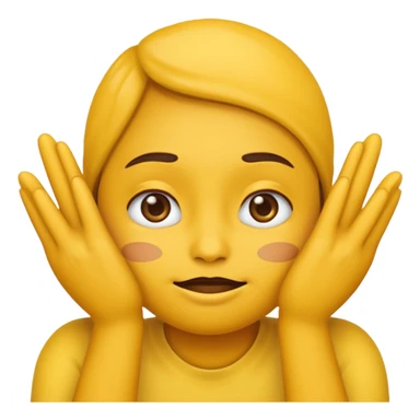 darkened yellow emoji face with hands on cheeks sticker