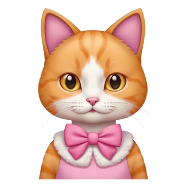 ی کاغذ دست گربه ای که پاپیون صورتی رو سرشه و لباس صورتی تنشه و گربه نارنجی سفید باشه sticker