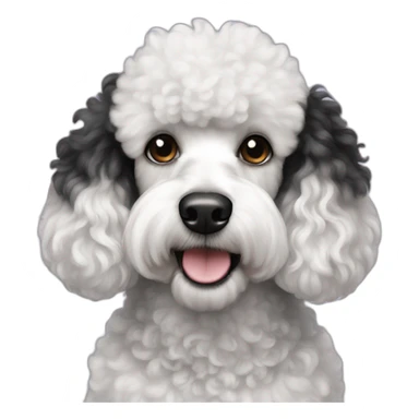 black and white patches poodle sticker