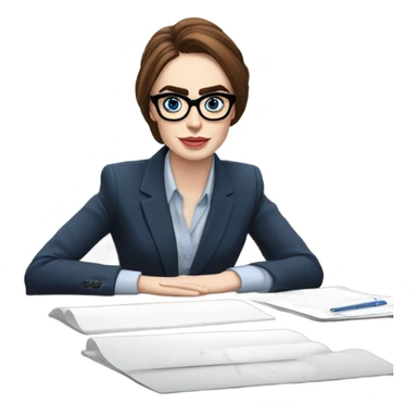 Lily collins blue eyes wearing glasses in a business meeting  sticker