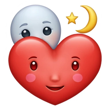 Heart and moon emoji sticker