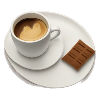 Top view coffee and protein bar on a small plate  sticker