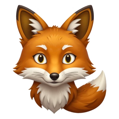 a brown fox with yellow eyes emoji sticker