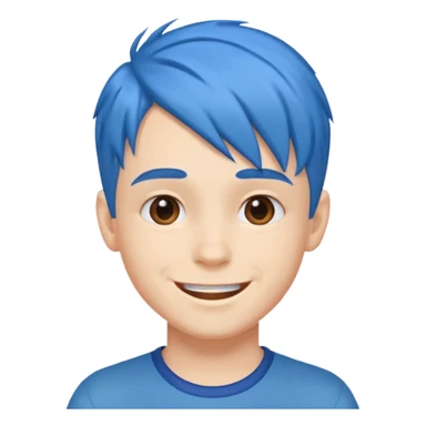 blue gamer Boy happy blue hair sticker