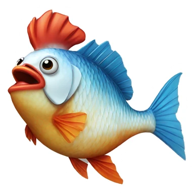smoking chicken fish sticker