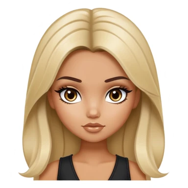 dark brown hair with blond meches, pretty beautiful bratz baddie sticker