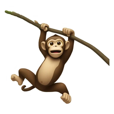 Monkey swinging from a tree sticker