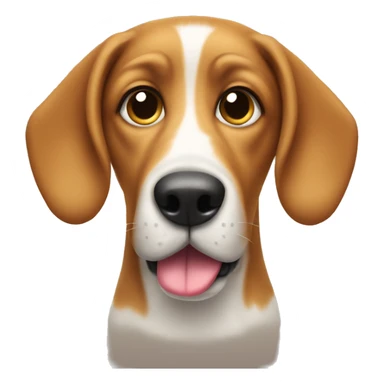 dog with tongue out and long ears out to the sides sticker