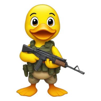 yellow duck holding akm sticker